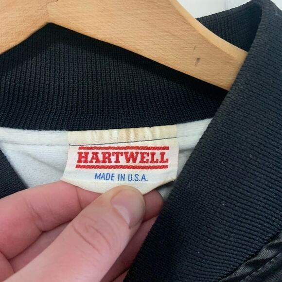 Vintage black hartwell satin jacket! Workwear. Embroidery of construction co. - Picture 7 of 8